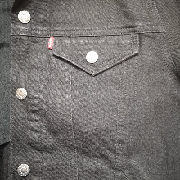 NWT Levi's Commuter 4 Way Stretch Men's Size Small Black Trucker Jacket w/ Hood - Picture 11 of 16